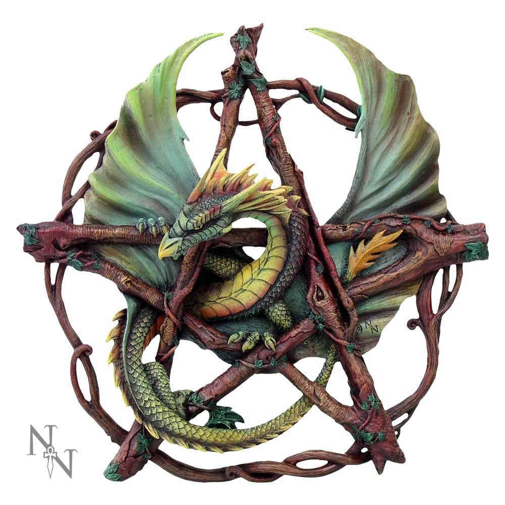 Nemesis Now - Forest Pentagram Dragon Figurine - Vert/Marron